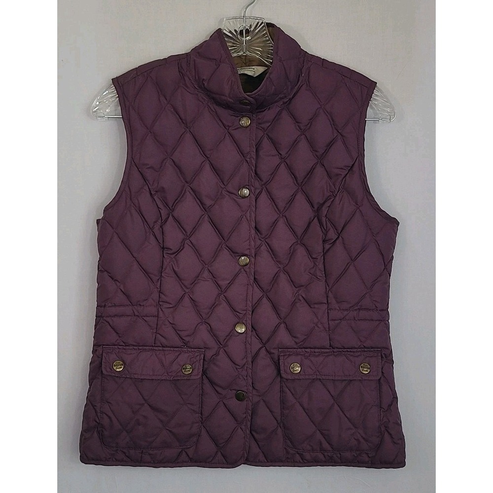 Eddie Bauer Vest Womens Small Purple Quilted Premium Goose Down Snap Up Gorpcore